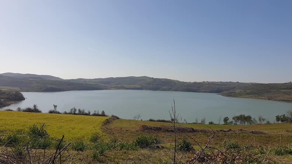 El lago Cestije, que abarca 96,8 hectáreas con profundidades que alcanzan los 11 metros, es una joya natural impresionante en Dumre, Albania. 